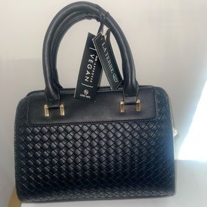 LA TERRE Peta Approved Vegan Lead Safe Black handbag